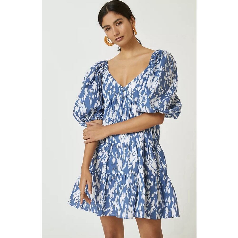NWT BLUE TASSEL by ANTHROPOLOGIE Floral Tunic Mini Dress SZ. Medium MSRP $160